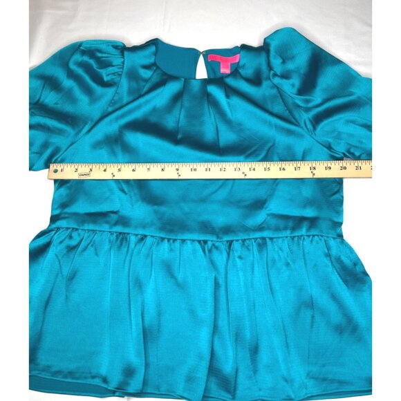 Lilly Pulitzer Blakelynn Elbow Sleeve Top Blue Rhapsody Size 6 - Picture 14 of 16